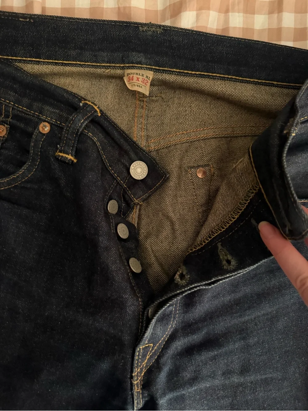 Men’s double RL jeans size 34x32 (altered length ) slim fit